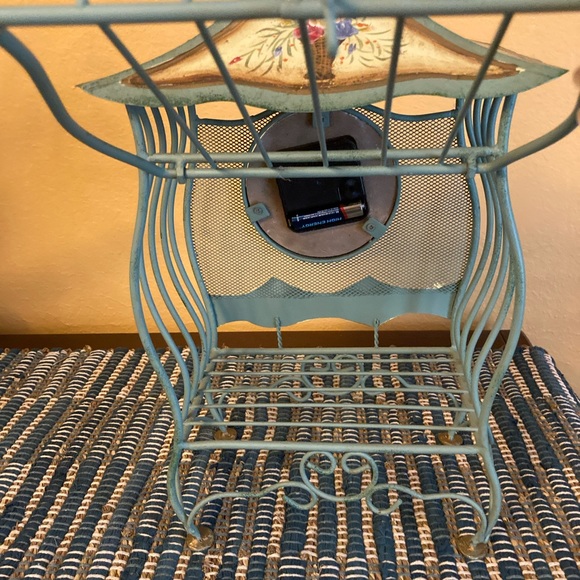 Green Metal Caged Clock - Picture 12 of 13